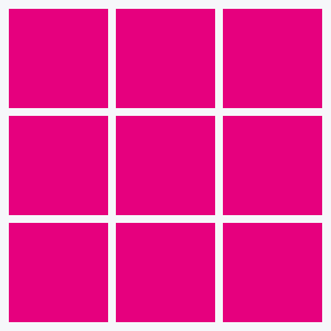 3×3のダンスマットグリッドの図で、9つのパネルすべてがハイライト表示されているもの