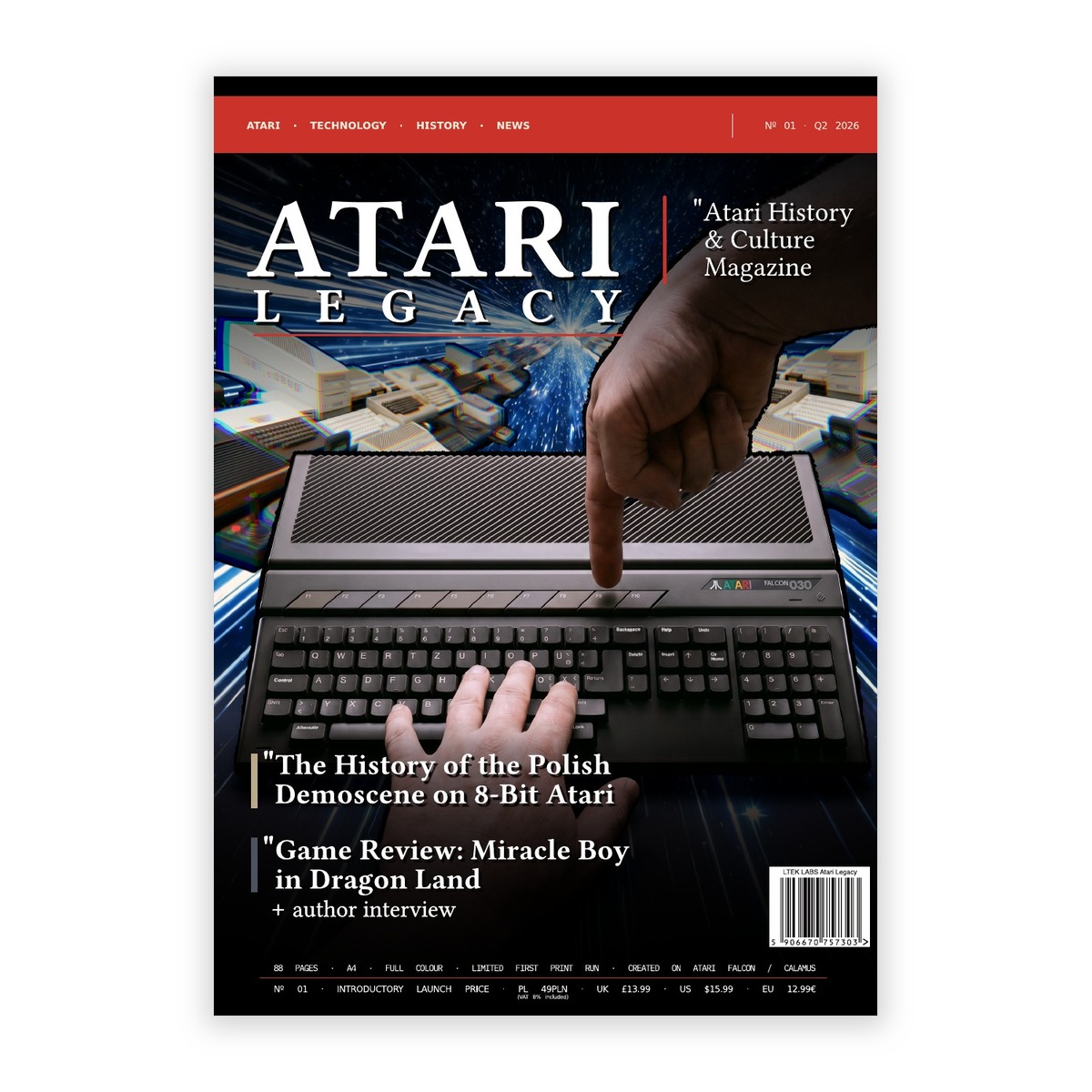 sq-atari-legacy-issue-01-cover - Interactive Mats L-TEK Front cover of Atari Legacy magazine Issue 01, Q2 2026, the premiere issue